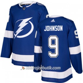 Män Ishockey Tampa Bay Lightning Tröja Tyler Johnson 9 Adidas 2017-2018 Blå Authentic